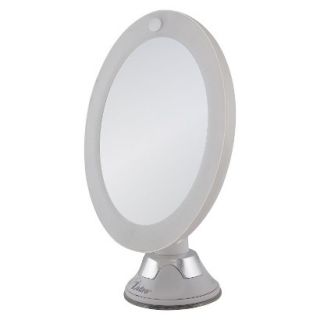 Zadro ZSwivel LED Lighted 10X Suction Wall Mount Mirror   White
