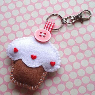cupcake keyring charm in assorted colours by ilovehearts