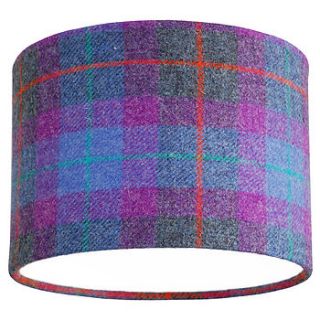 purple check harris tweed lampshade by quirk
