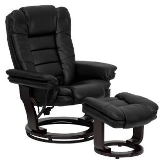 Recliner Set Belnick Leather Recliner and Ottoman   Black