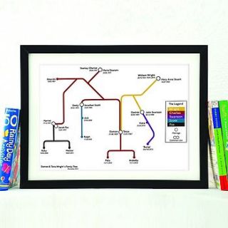 personalised family tree print by this is my map