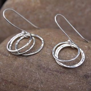 textured hoop earrings by silver leaves