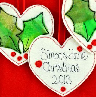 personalised christmas decoration by sew very english