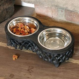double cast iron pet stand by dibor