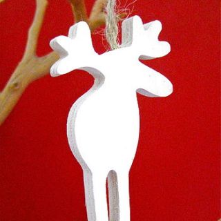 wooden reindeer decoration by chapel cards