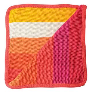 girls' seven colour stripe knitted shawl by olive&moss