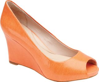 Womens Rockport Seven To 7 85mm Peep Toe Wedge   Melon Leather Heels