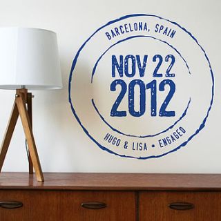 personalised important date wall sticker by hannah lloyd