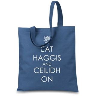 'eat haggis and ceilidh on' tote bag by eat haggis