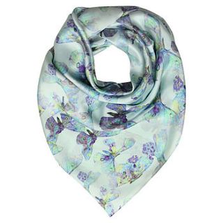 butterfly print silk scarf by beta fashion