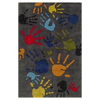 Momeni Lil Mo Lil Mo Whimsy Grey Finger Paint Kids Rug