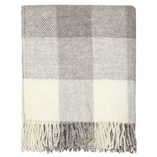 fringed check wool throw by dreamwool blanket co.