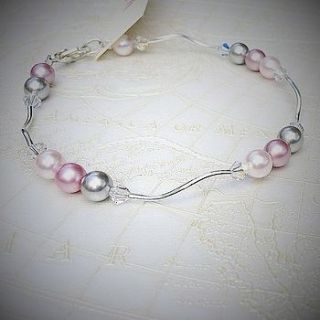 silver waves and pearl bracelet by edition design shop
