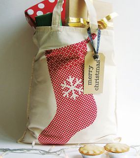 christmas stocking tote bag by printing jenni