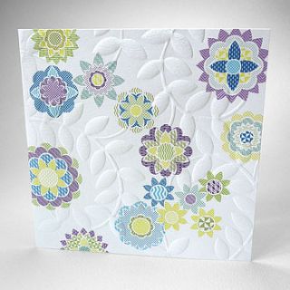 handmade patchwork flowers card by linokingcards