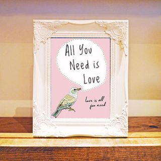 'all you need is love' print by felt mountain studios