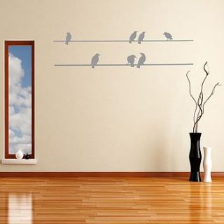 seven birds on a wire vinyl wall sticker by mirrorin