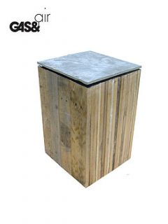 reclaimed timber and slate stool by gas&air studios