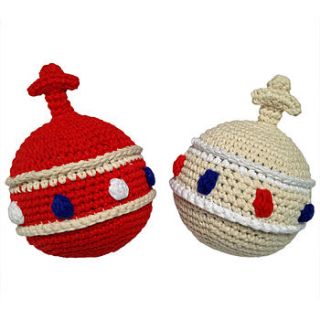 handmade crochet orb rattle by hokolo