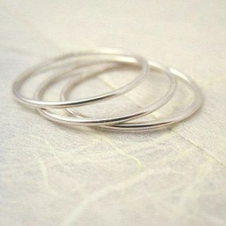 sterling silver stacking rings three by mela jewellery