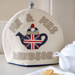 personalised union jack tea cosy by milly and pip