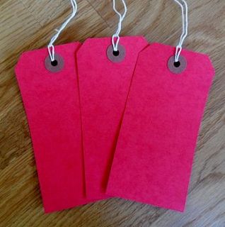 pack of ten red luggage tag gift labels by yatris home and gift