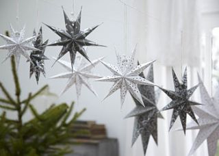 two paper star decorations by retreat home