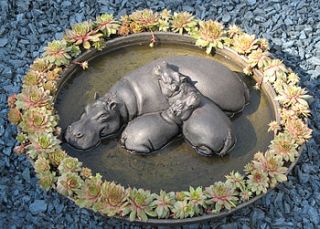 hippo wallow & pond by suzie marsh sculpture