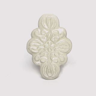 white ceramic ena decorative knob by trinca ferro
