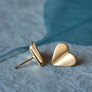 'love grows' gold plated heart earrings by louise mary designs