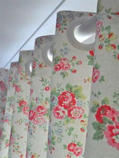 handsewn blackout lined curtains in cath kidston spray flowers by rosie's vintage lampshades