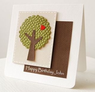 handmade personalised tree card by thoughts of you