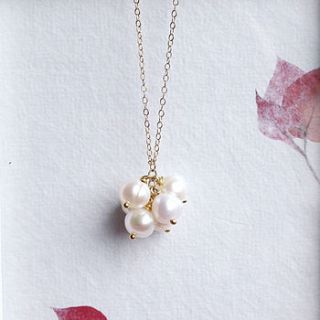 pearl cluster necklace by aimee