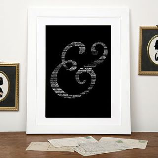 personalised couples ampersand print by hannah lloyd