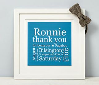 personalised usher thank you print by spotty n stripy