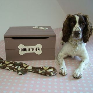 personalised dog toy box with lid by crafty pup