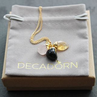 miniature love, success, strength pendant by decadorn