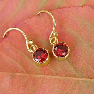 birthstone earrings in 18ct gold by lilia nash jewellery