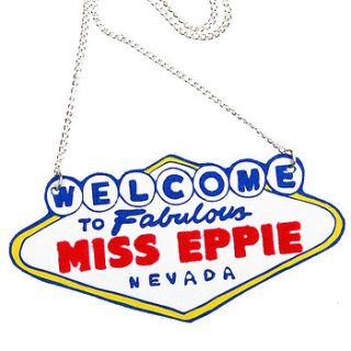 personalised 'welcome to las vegas' necklace by heidi seeker