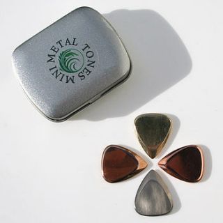 metal tones mini plectrums in a gift tin by timber tones