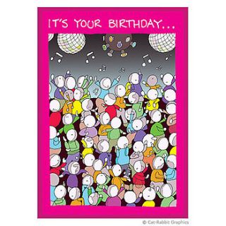 boogie birthday card by cat rabbit graphics