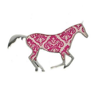 damask horse brooch by very beryl