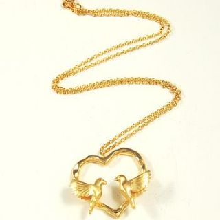 gold heart love bird necklace by alice stewart