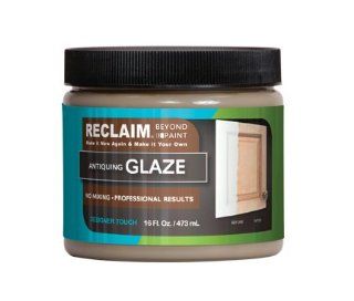 RECLAIM ANTIQUING GLAZE 16 fl. oz. Jar / Easy Application • Brush or Roll On, Wipe Off / gives the effect of character, depth or age to any piece of furniture, cabinetry, molding or accessory   Household Bristle Paintbrushes  