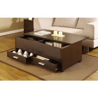 Knox Coffee Table. This Contemporary Storage Box Table Combines Plenty of Space and a Sliding Table Top Panel. This Dark Espresso Coffee Table Has 2 Drawers and a Sliding Top Panel for Plenty of Storage. This Table Gives Any Living Room a Modern Look   Lif