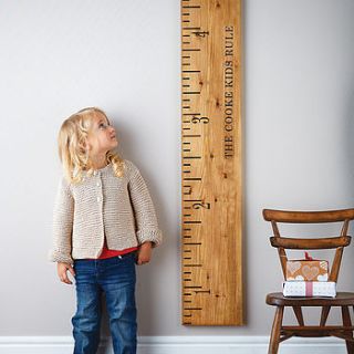personalised 'kids rule' wooden ruler height chart by lovestruck interiors