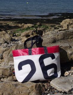 personalised sailcloth beach bag/shopping bag by paul newell sails