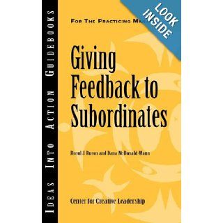 Giving Feedback to Subordinates Raoul J. Buron, Dana McDonald Mann 9781932973730 Books