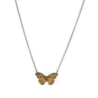nature girl illustrated butterfly necklace by the aviary