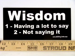 * Magnet* Wisdom 1 Having a lot to Say 2 Not Saying It Magnetic Bumper Sticker Automotive